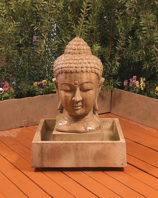 Buddha Head Garden Water Fountain - Fountains - Outdoor Art Pros