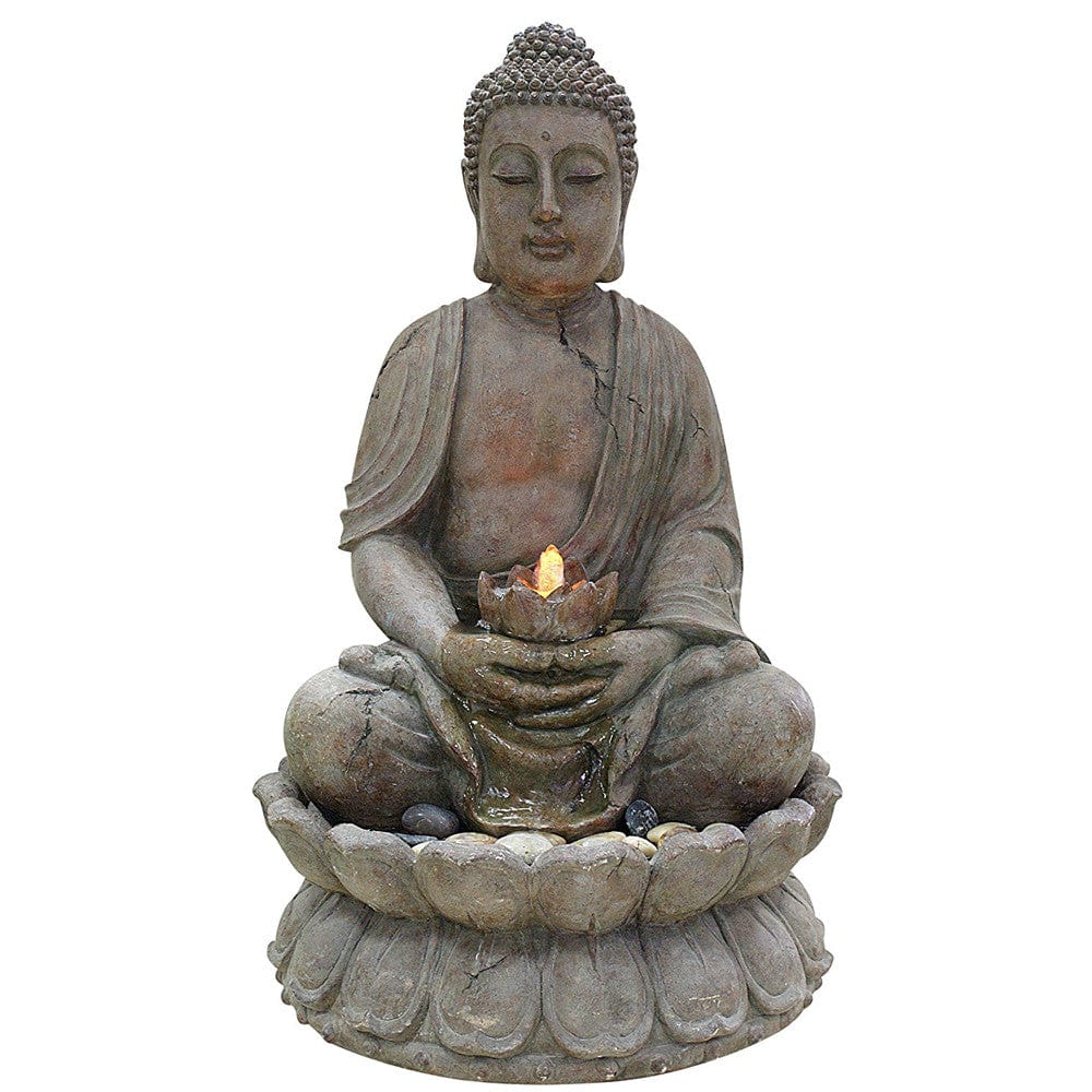 Buddha Water Feature With LED Lights - Outdoor Art Pros