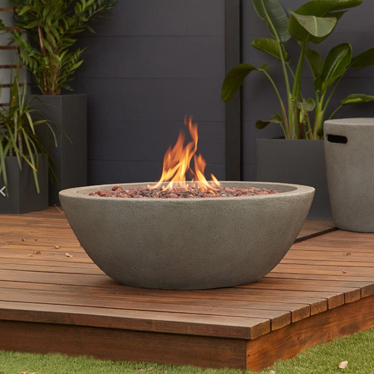 Riverside Propane Fire Bowl with Natural Gas Conversion Kit in Glacier Gray- Outdoor Art Pros