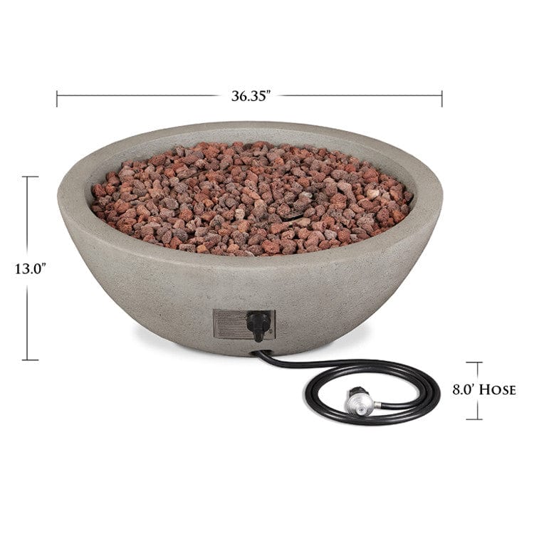 Propane Fire Bowl with Natural Gas Conversion Kit in Glacier Gray- Outdoor Art Pros