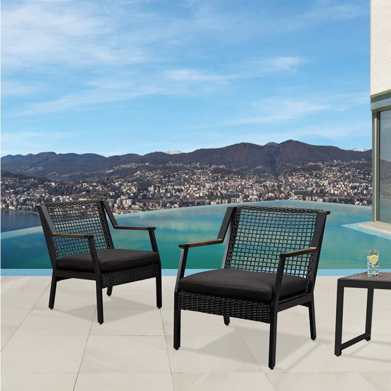 Calvin Chair Set of 2 in Black - Outdoor Art Pros