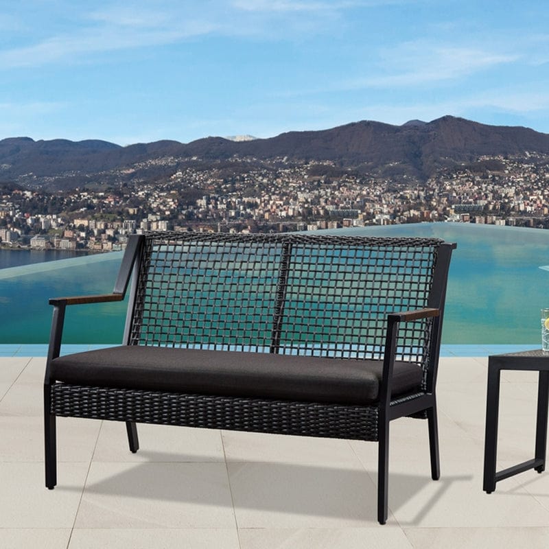 Calvin Love Seat in Black- Outdoor Art Pros