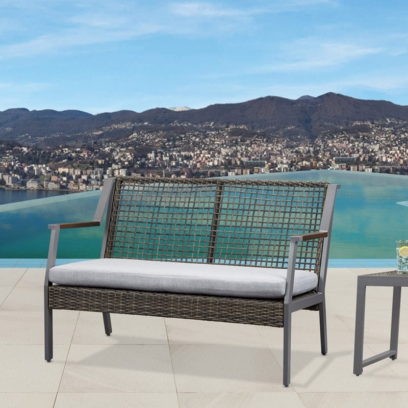 Calvin Love Seat in Gray - Outdoor Art Pros