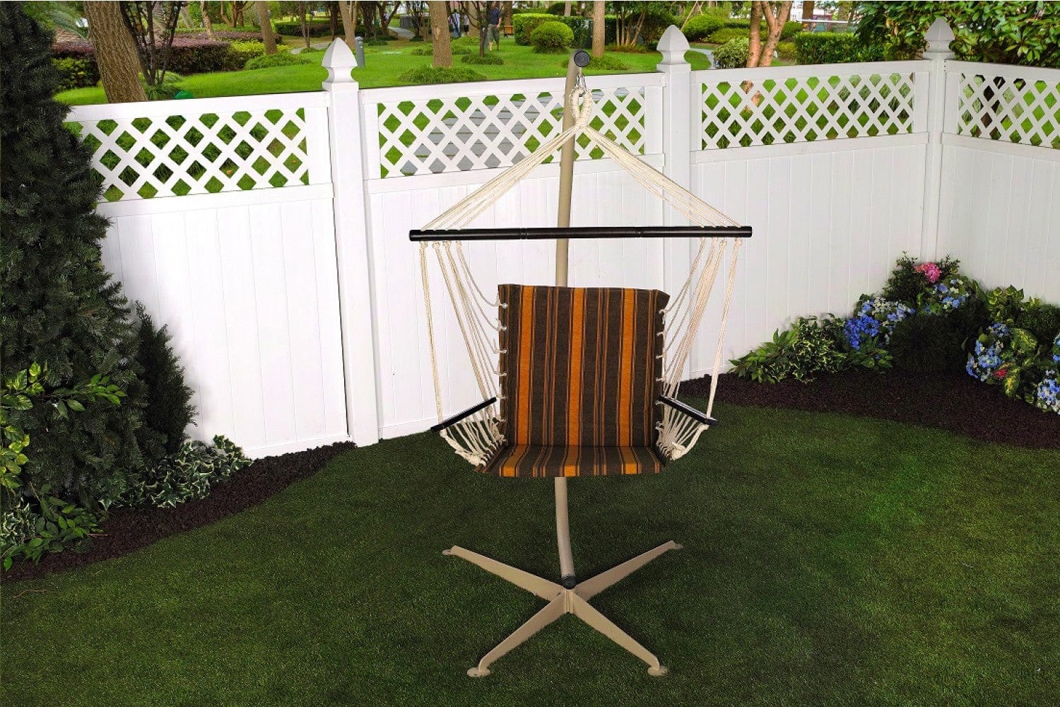 Bliss Metro Hammock Chair (Calista Cabernet Stripe) - Outdoor Art Pros