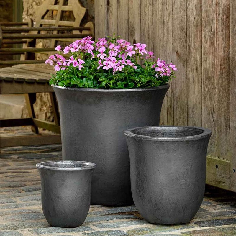 grey plant pots outdoor Campana Planter Nested Set of 3
