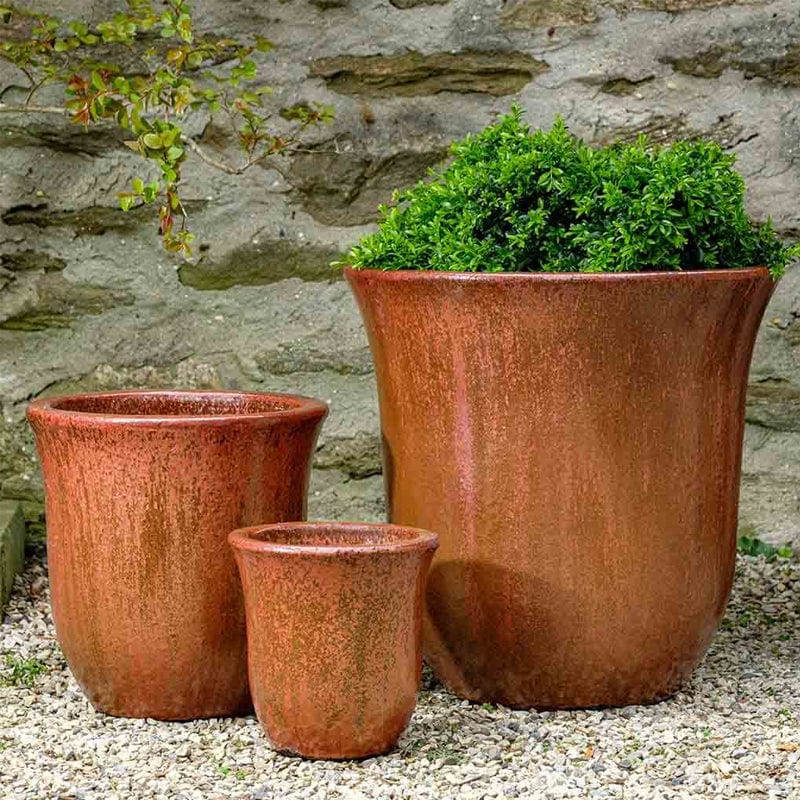 Campana Planter Set of 3 in Volcanic Red - Outdoor Art Pros