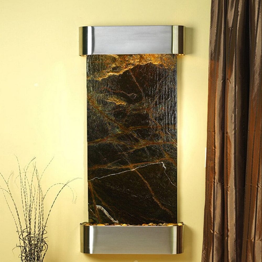 Cascade_Springs_Rainforest_Green_Marble_Stainless_Steel_Rounded_Corners - Outdoor Art Pros