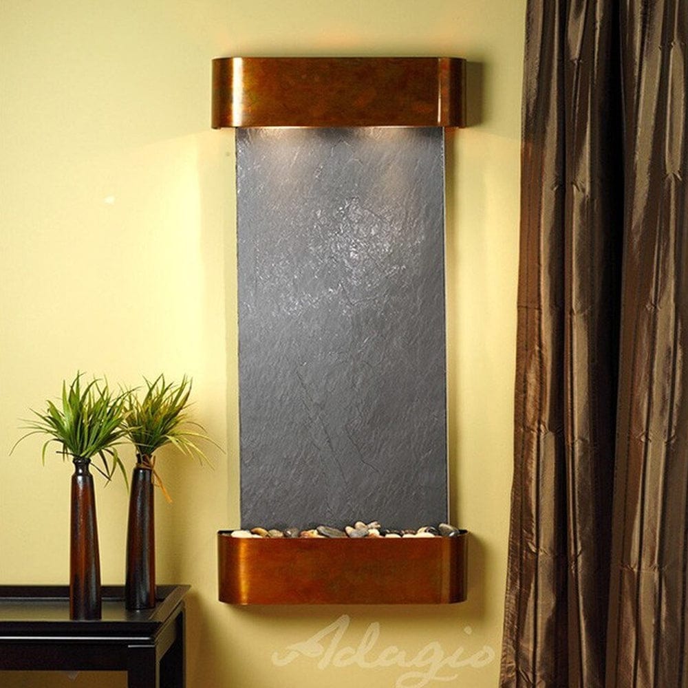 Cascade_Springs_Rustic_Copper_with_Rounded_Corners_and_Black_Feather_Stone_Slate - Outdoor Art Pros