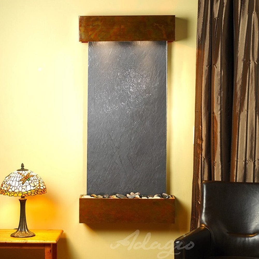 Cascade_Springs_Rustic_Copper_with_Squarerd_Corners_and_Black_Feather_Stone_Slate - Outdoor Art Pros