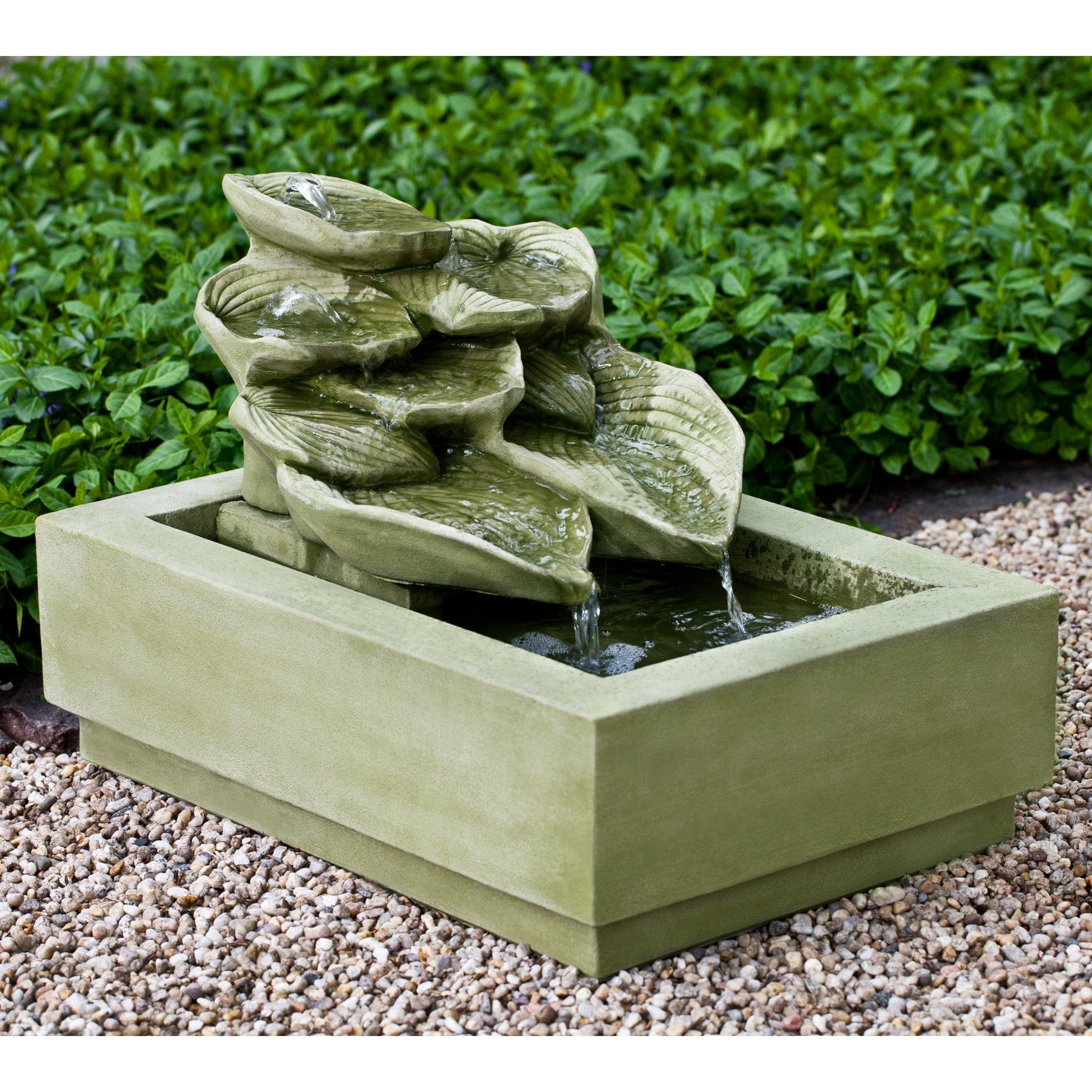 Cascading Hosta Leaf Water Fountain - Outdoor Art Pros