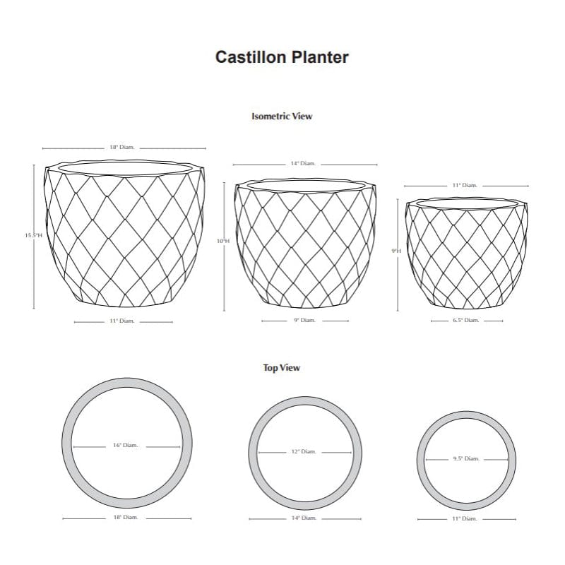 Castillon Planter Nested Set of 3 | Glazed Collection