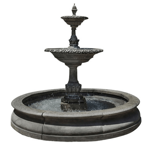Charleston Outdoor Water Fountain in Basin - Outdoor Art Pros