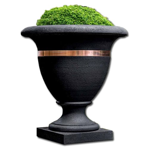 Classic Copper Banded Urn - Large - Outdoor Art Pros