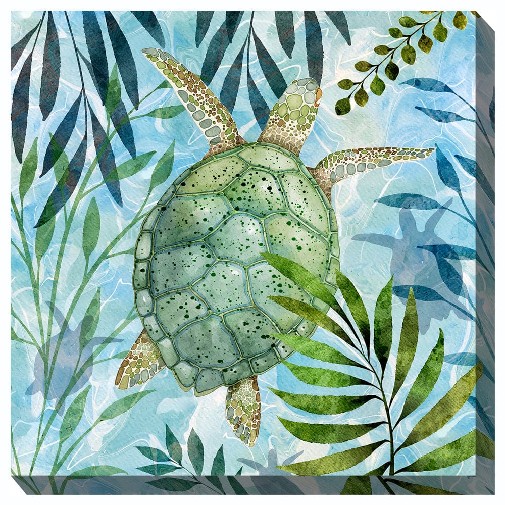 Coastal Turtle Outdoor Canvas  Art - Outdoor Art Pros