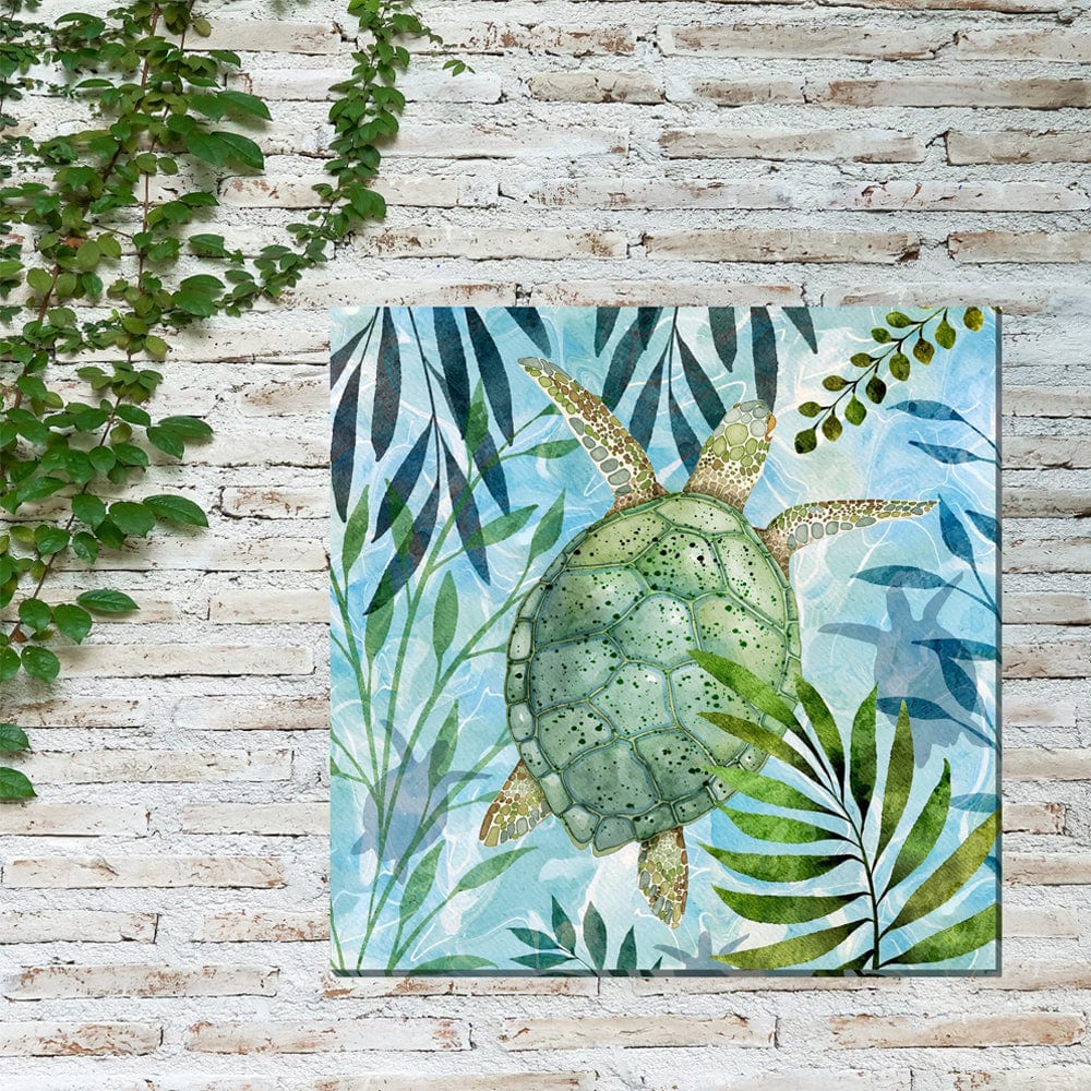 Coastal Turtle Outdoor Canvas Art - Outdoor Art Pros