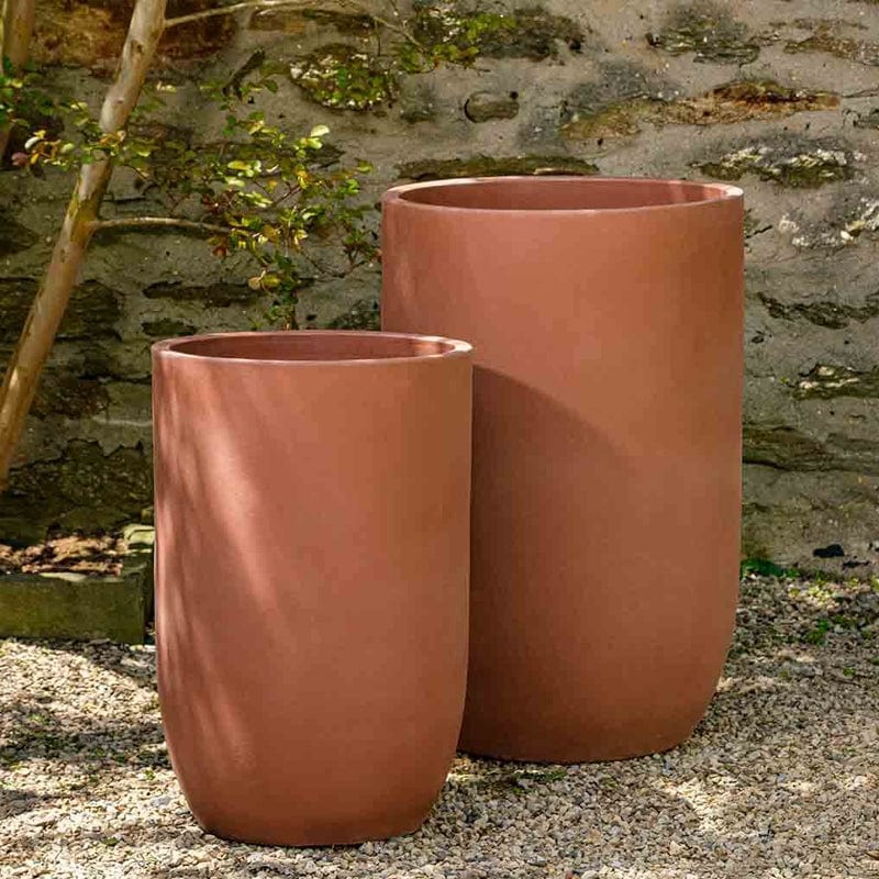 Cole Glazed Terra Cotta Planter Set of 2  in Terra Rosa - Outdoor Art Pros