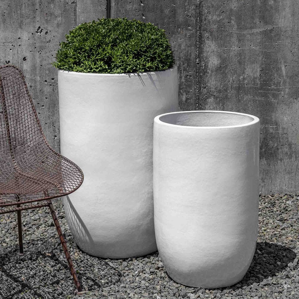Cole Glazed Terra Cotta Planter Set of 2 in White - Outdoor Art Pros