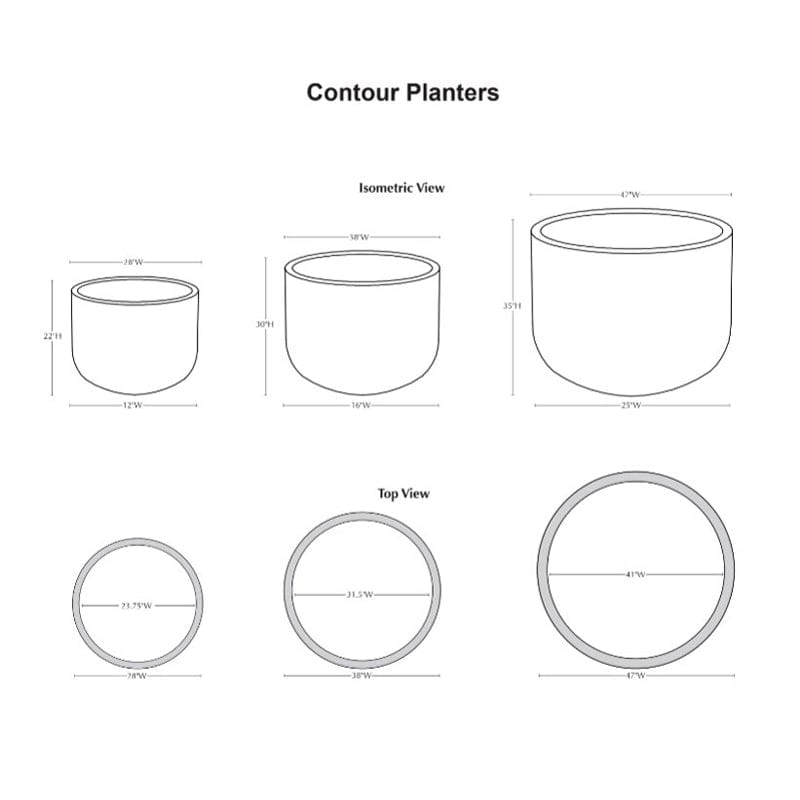 Contour Planters Specs - Outdoor Art Pros