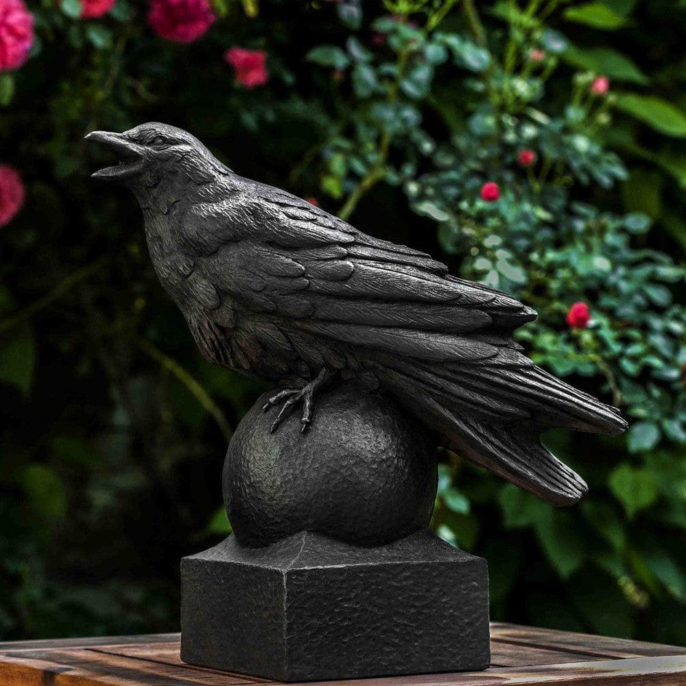 Corvus Cast Stone Garden Statue - Outdoor Art Pros