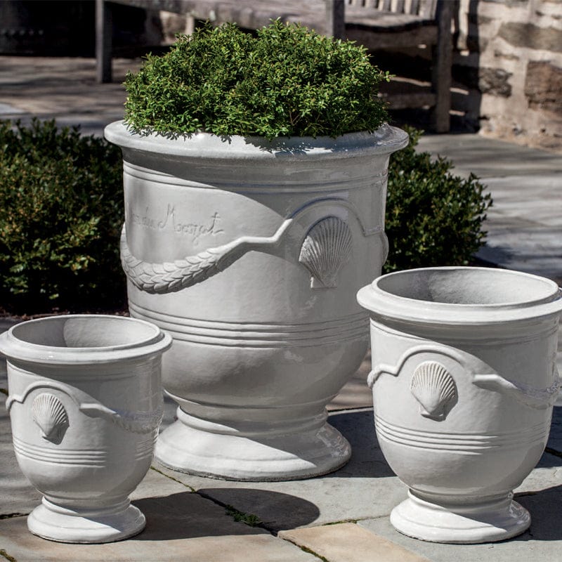 Cote D’Azur Glazed Terra Cotta Planter Set of 3