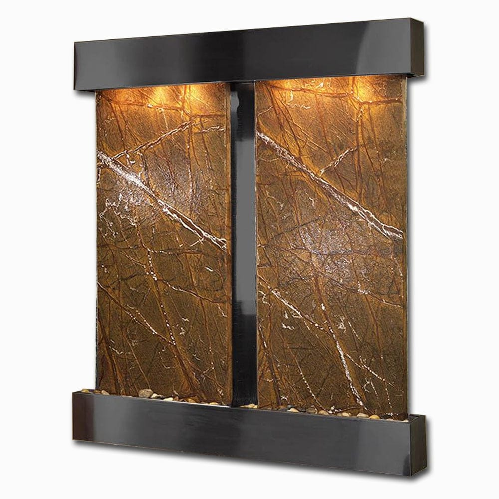 Cottonwood Falls - Rainforest Brown Marble - Blackened Copper - Squared - White - Outdoor Art Pros