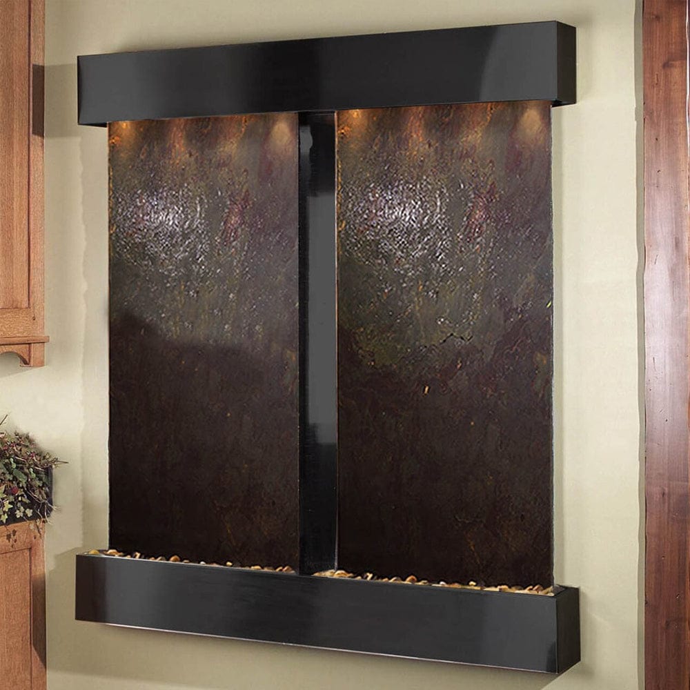 Cottonwood_Falls_with_Antique_Black_Copper_Trim_and_Rajah_Featherstone_with_Ssquared_Corners - Outdoor Art Pros