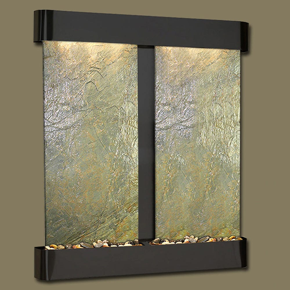 Cottonwood_Falls_with_Antique_Black_Copper_and_Green_Slate_Wall_Fountain_with_Rounded_Corners - Outdoor Art Pros