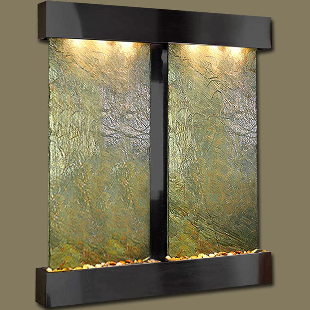 Cottonwood_Falls_with_Antique_Black_Copper_and_Green_Slate_Wall_Fountain_with_Squared_Corners - Outdoor Art Pros