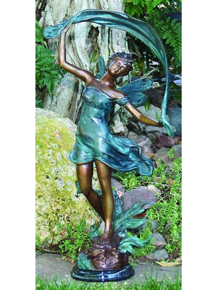 Brass Baron Dancing Fairy Garden Statue - Brass Baron - Outdoor Art Pros