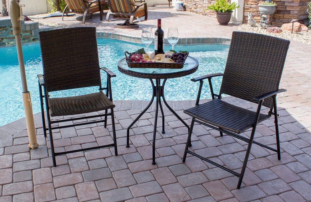 Dark Brown Wicker Patio Set - Outdoor Furniture - Outdoor Art Pros