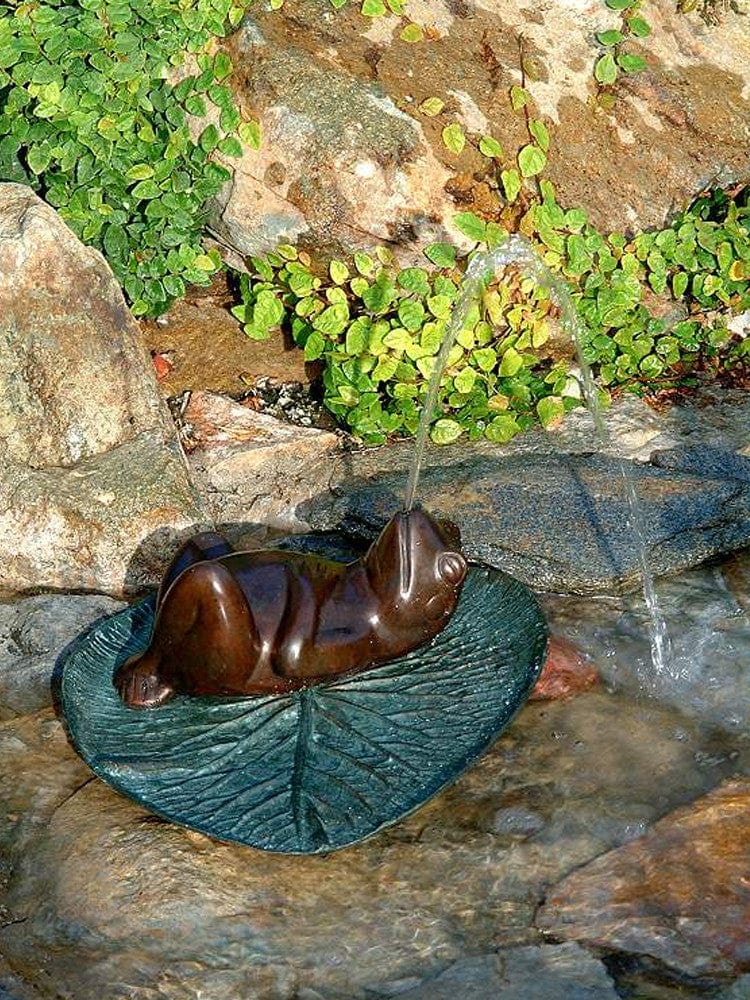 Brass Baron Darn Frog Garden Fountain Accent - Brass Baron - Outdoor Art Pros