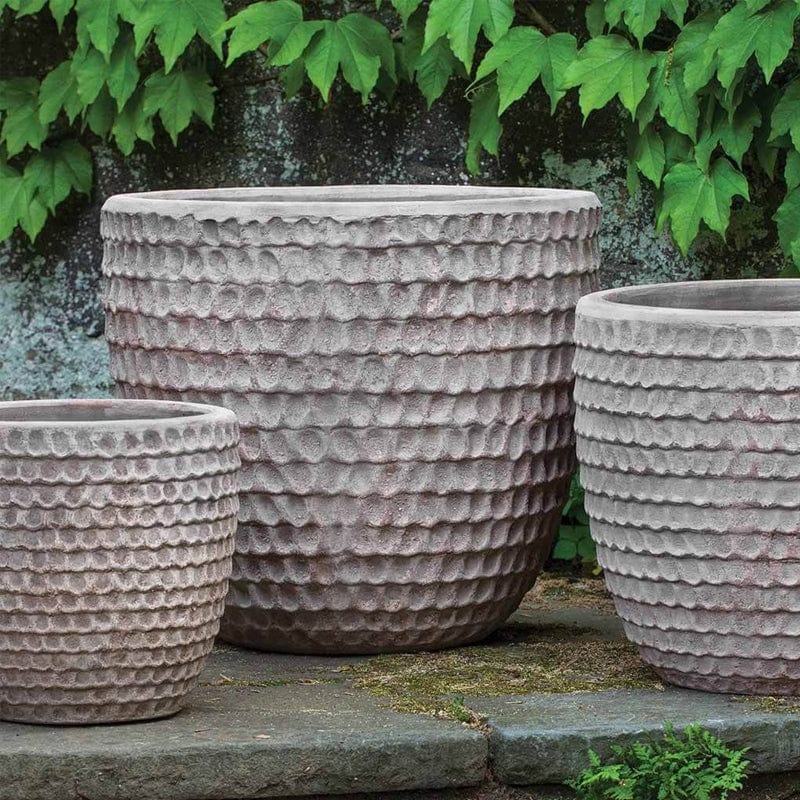 Dimple Glaze Planter Set of 3 in Antico Terra Cotta - Outdoor Art Pros