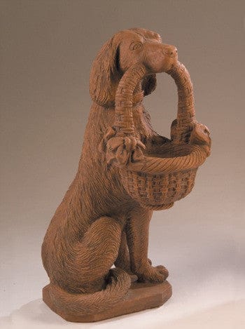 Al's Garden Art Dog with Basket Garden Statue