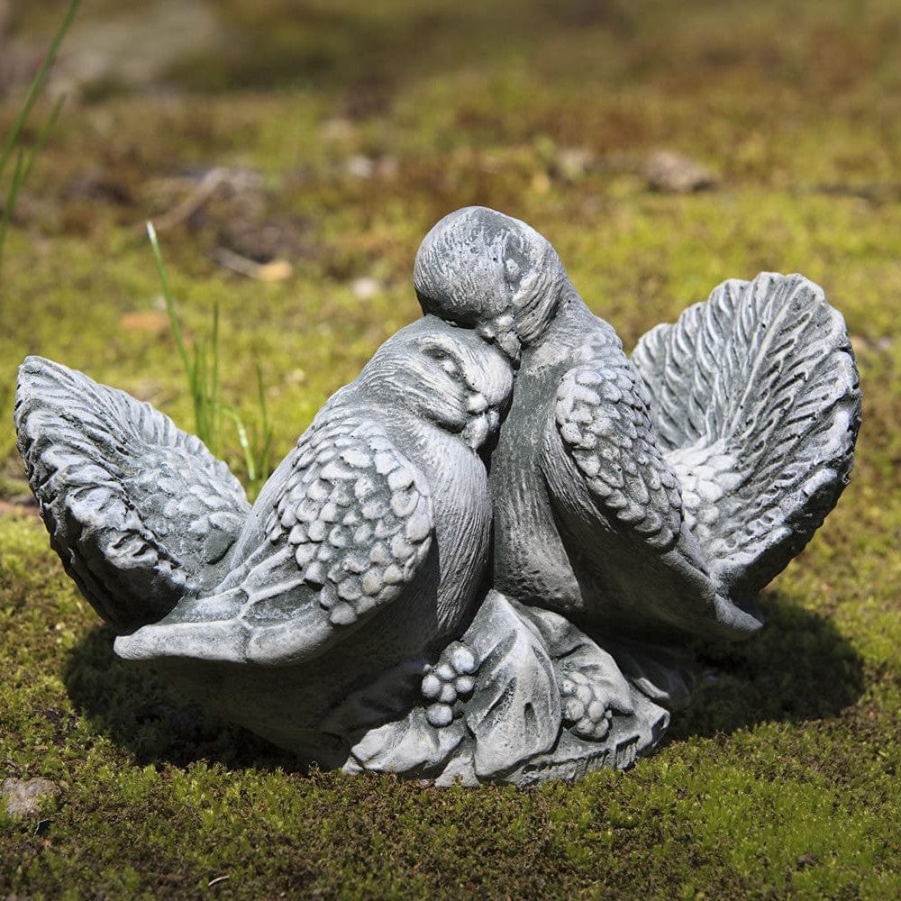 Dove Small Pair Cast Stone Garden Statue - Outdoor Art Pros