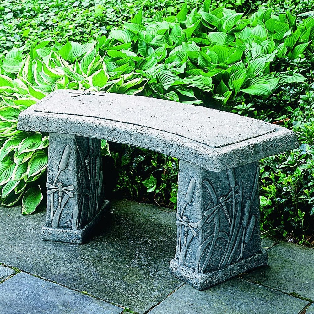 Dragonfly Curved Garden Bench - Outdoor Art Pros
