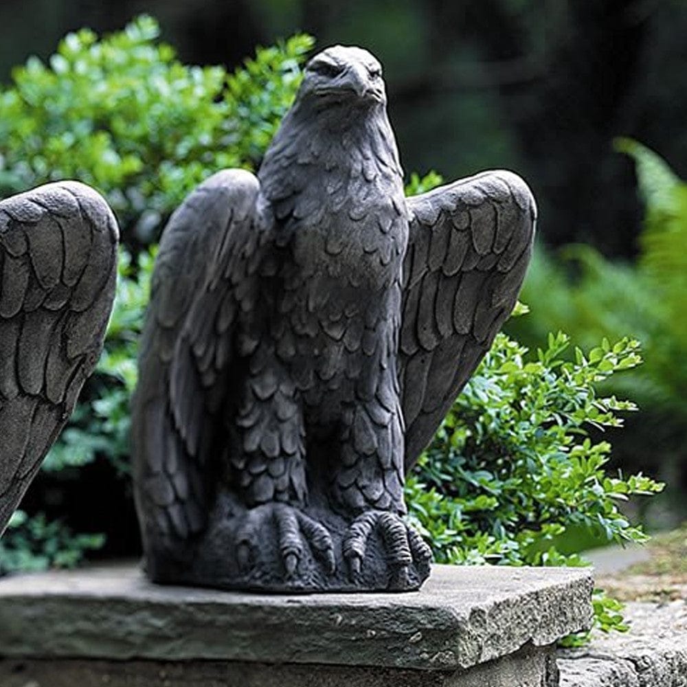 Eagle Looking Right Cast Stone Garden Statue - Outdoor Art Pros