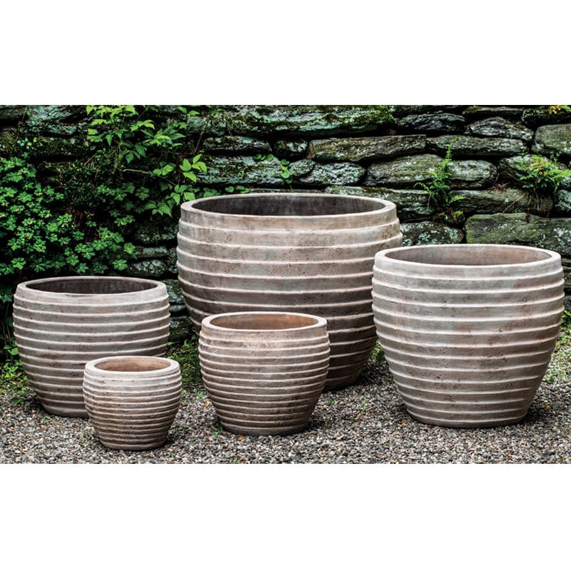 Elia Planter Set of 5 in Antico Terra Cotta finish - Outdoor Art Pros