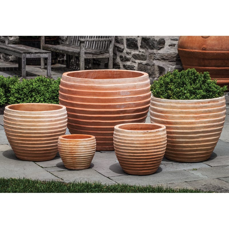 Elia Planter Set of 5 in Terra Cotta finish - Outdoor Art Pros