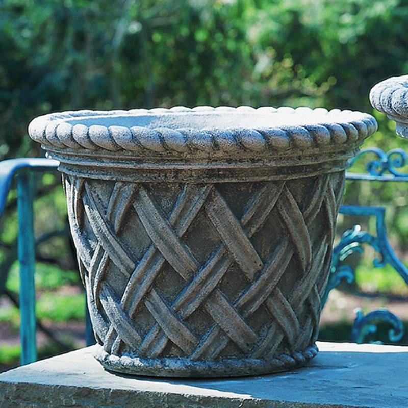 English Weave Small Garden Planter - Outdoor Art Pros