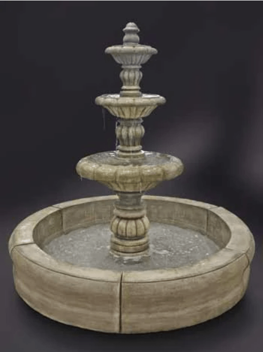 Espana Fountain with Medium Fiore Pond - Outdoor Art Pros