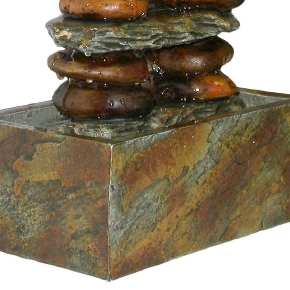 Eternity Tabletop Fountain: Stacked Rocks - Outdoor Art Pros