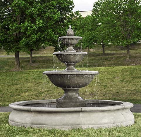Monteros Tiered Outdoor Water Fountain in Basin - Outdoor Art Pros