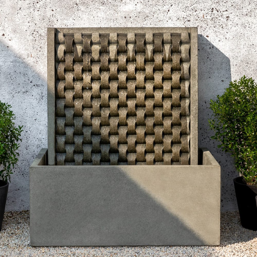 Large M Weave Wall Outdoor Fountain - Outdoor Art Pros