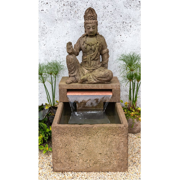 Antique Quan Yin Buddha Outdoor Fountain - Outdoor Art Pros