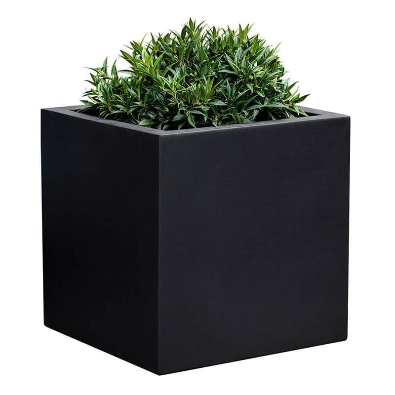 Farnley Cube Planter 1818 Onyx Black Lite - Outdoor Art Pros