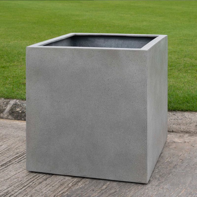 Farnley Cube Planter 2424 Stone Grey Lite - Outdoor Art Pros