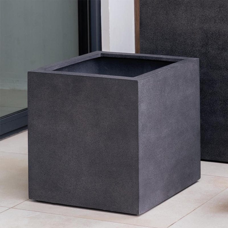 Farnley Cube Planter 3636 in Charcoal Premium Lite® - Outdoor Art Pros