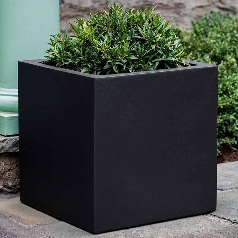 Farnley Cube Planter 3636 in Onyx Black Lite® - Outdoor Art Pros