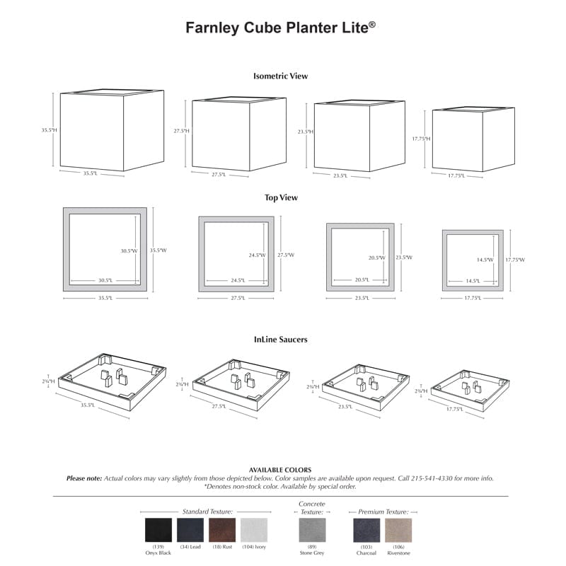 Farnley Cube Planter 2828 | Lite® Collection