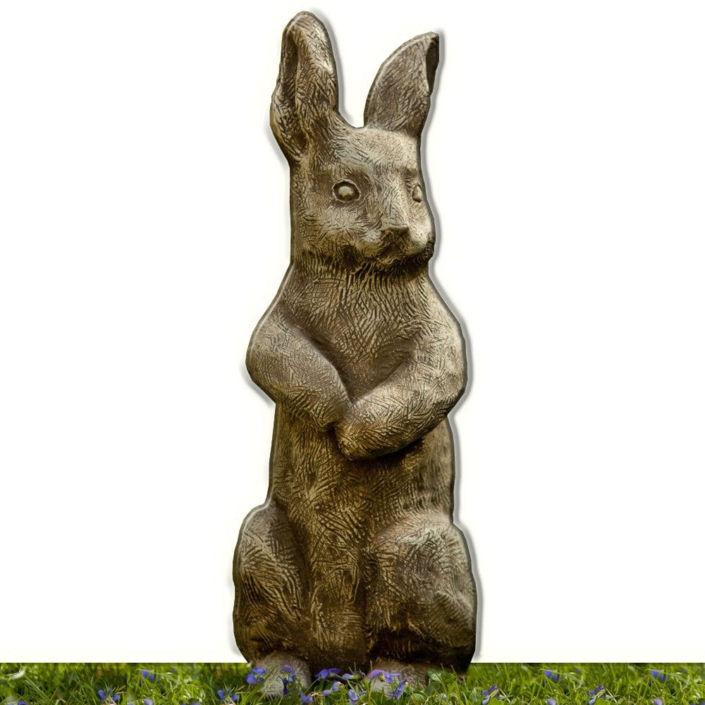 Father Rabbit Cast Stone Garden Statue - Outdoor Art Pros